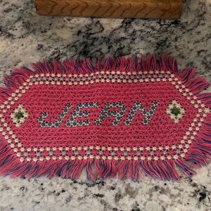 Handcrafted Pink and Blue Doily